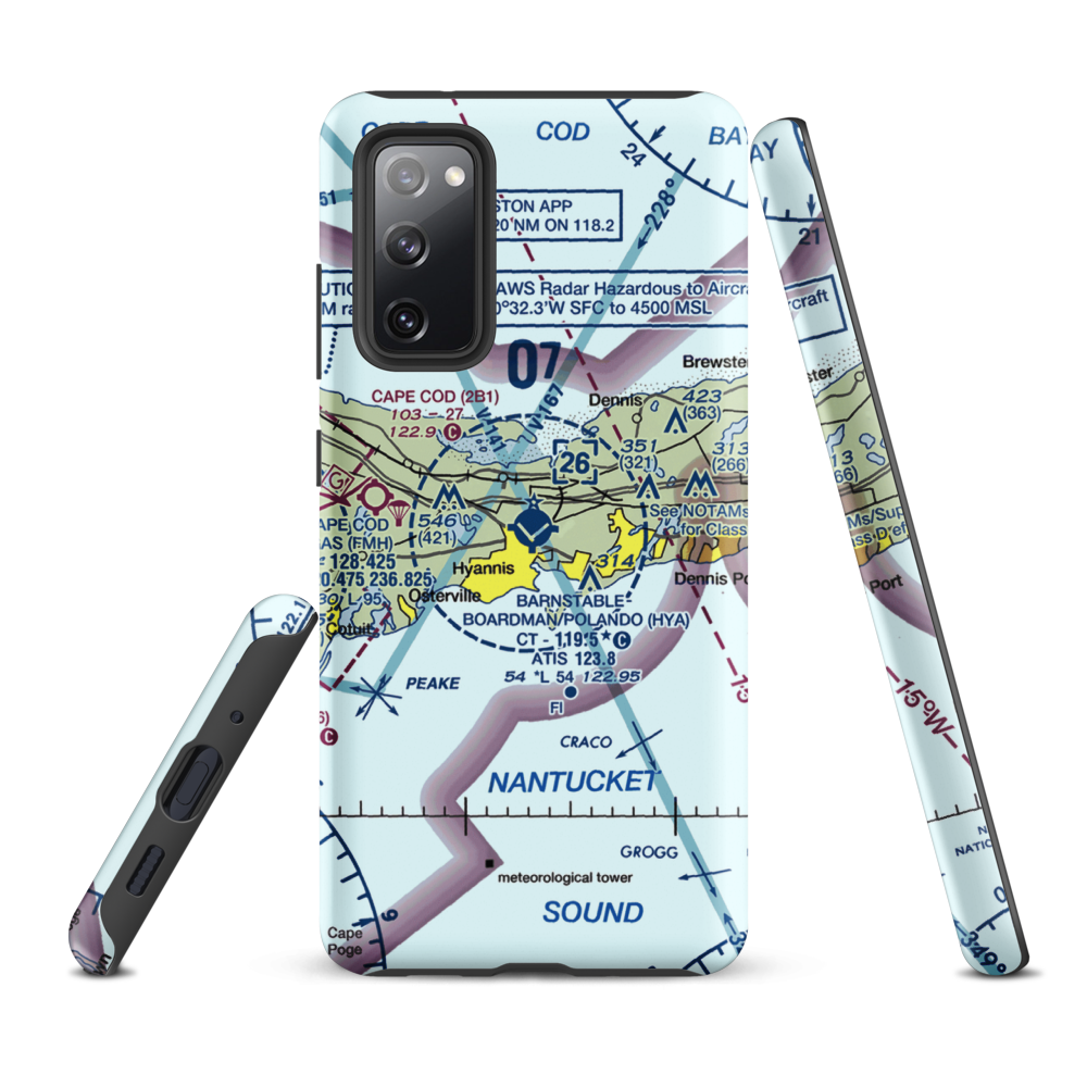 Barnstable Municipal Boardman Polando Field (HYA) VFR Sectional Samsung Phone Case Samsung Galaxy S20 FE model shown