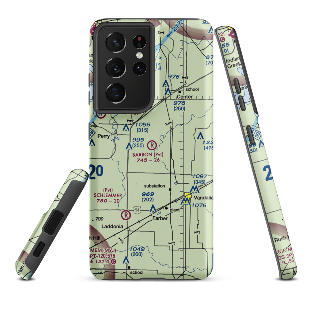 Barron Aviation Airport (MO11) VFR Sectional Samsung Phone Case Samsung Galaxy S21 Ultra model shown