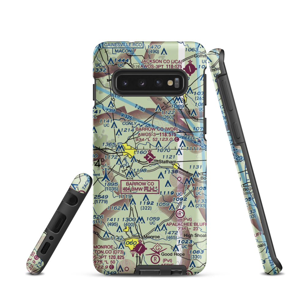 Barrow County Airport (WDR) VFR Sectional Samsung Phone Case Samsung Galaxy S10 model shown
