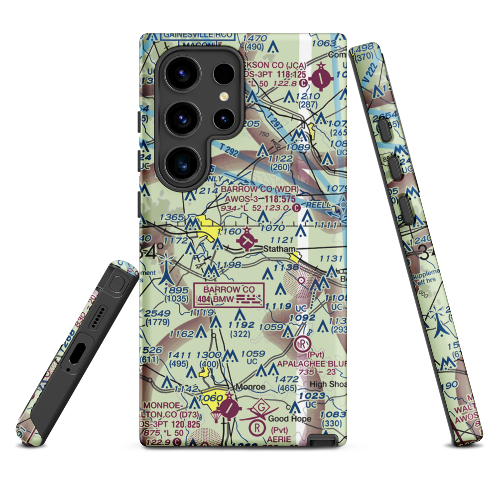 Barrow County Airport (WDR) VFR Sectional Samsung Phone Case Samsung Galaxy S24 Ultra model shown