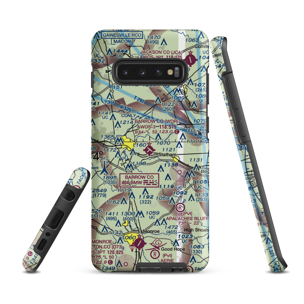 Barrow County Airport (WDR) VFR Sectional Samsung Phone Case Samsung Galaxy S10 Plus model shown