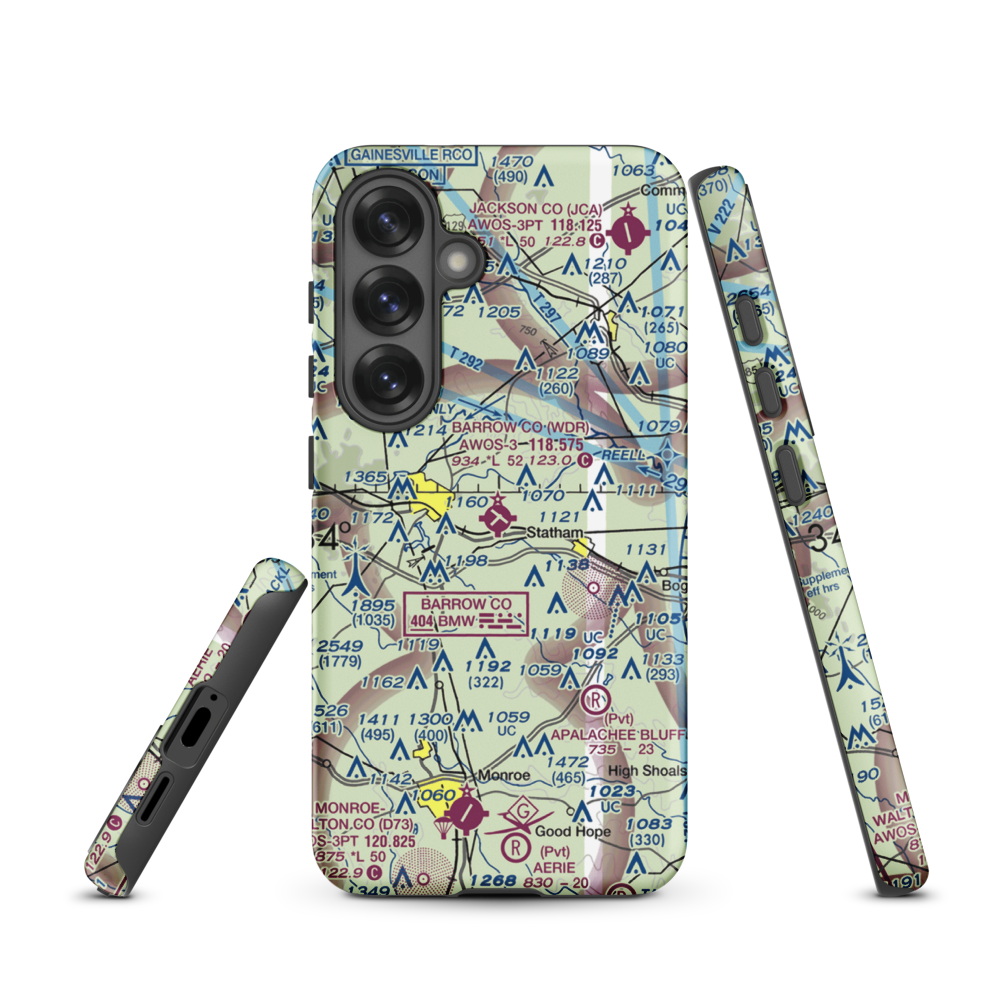 Barrow County Airport (WDR) VFR Sectional Samsung Phone Case Samsung Galaxy S25 model shown