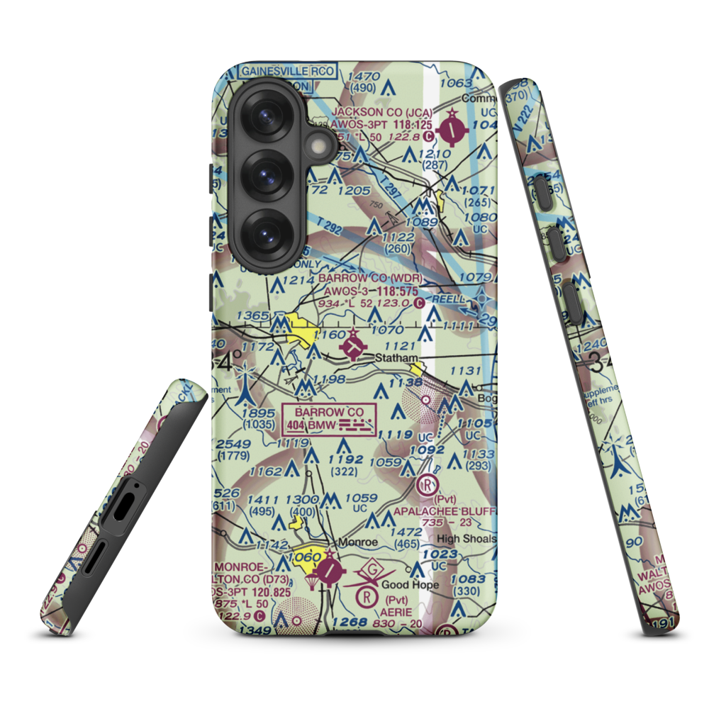 Barrow County Airport (WDR) VFR Sectional Samsung Phone Case Samsung Galaxy S25 Plus model shown