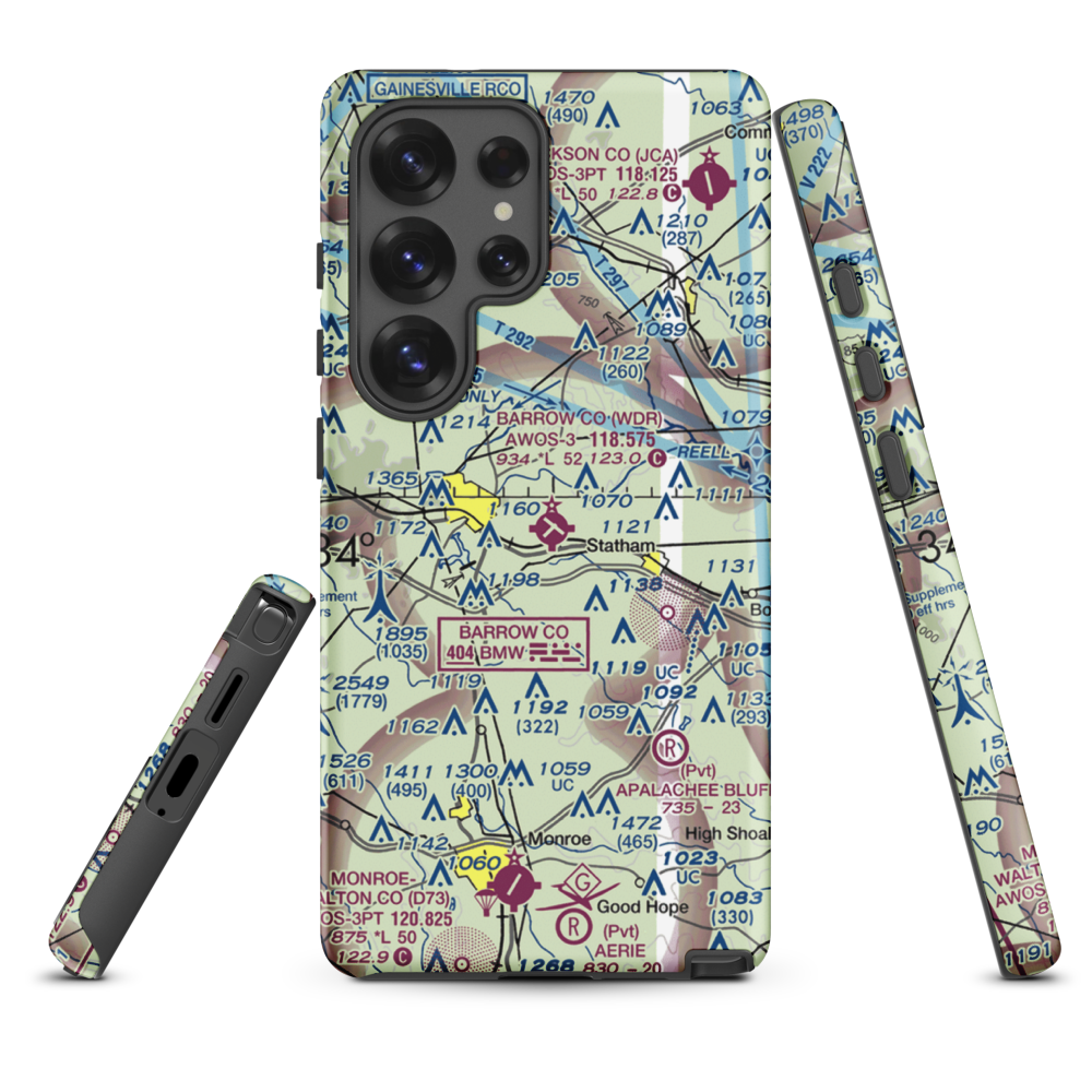 Barrow County Airport (WDR) VFR Sectional Samsung Phone Case Samsung Galaxy S25 Ultra model shown
