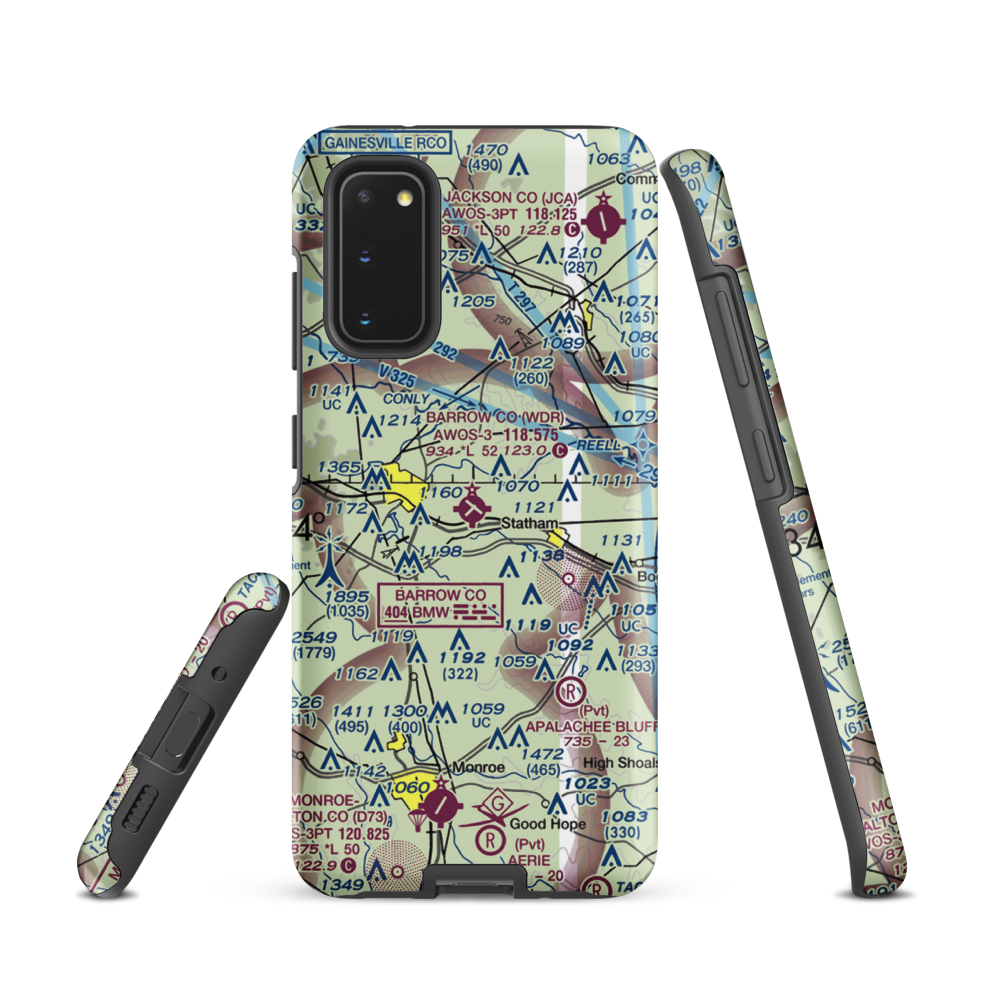 Barrow County Airport (WDR) VFR Sectional Samsung Phone Case Samsung Galaxy S20 model shown