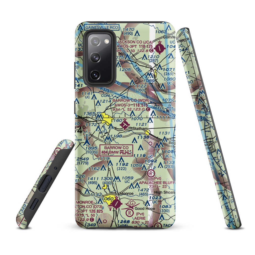 Barrow County Airport (WDR) VFR Sectional Samsung Phone Case Samsung Galaxy S20 FE model shown