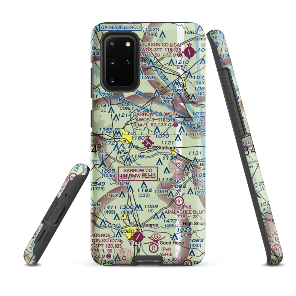 Barrow County Airport (WDR) VFR Sectional Samsung Phone Case Samsung Galaxy S20 Plus model shown