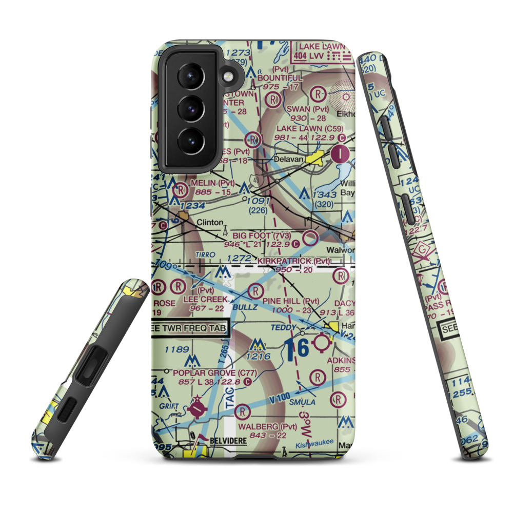 Barten Airport (WS55) VFR Sectional Samsung Phone Case Samsung Galaxy S21 FE model shown