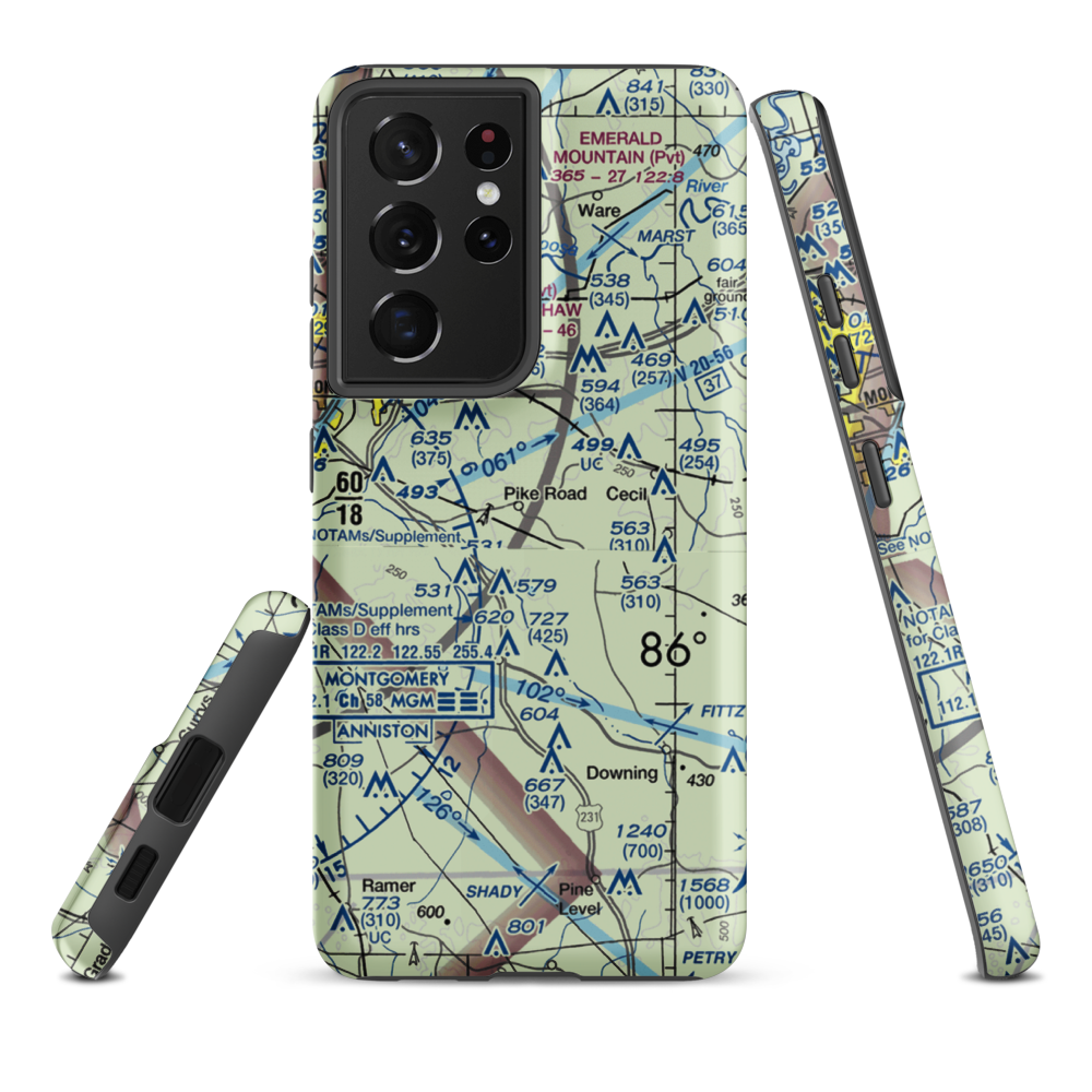 Bartlett Ranch Airport (AL79) VFR Sectional Samsung Phone Case Samsung Galaxy S21 Ultra model shown