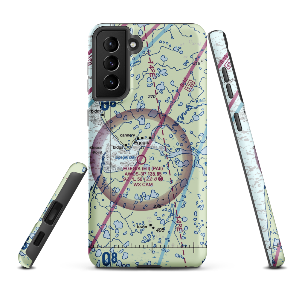 Bartletts Airport (BSZ) VFR Sectional Samsung Phone Case Samsung Galaxy S21 Plus model shown