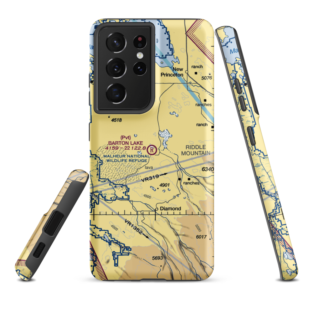 Barton Lake Ranch Airport (OR08) VFR Sectional Samsung Phone Case Samsung Galaxy S21 Plus model shown
