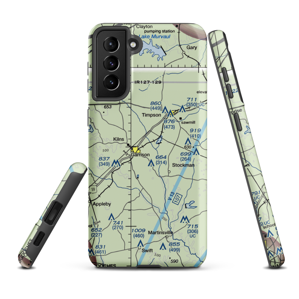 Barton Memorial Airport (TS51) VFR Sectional Samsung Phone Case Samsung Galaxy S21 Plus model shown