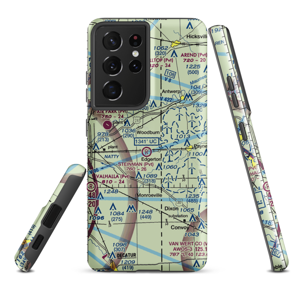 Basting Airport (3II3) VFR Sectional Samsung Phone Case Samsung Galaxy S21 Ultra model shown