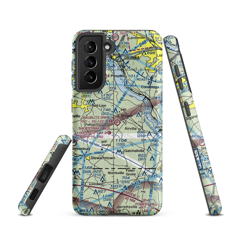 Baublitz Commercial Airport (9W8) VFR Sectional Samsung Phone Case Samsung Galaxy S21 model shown