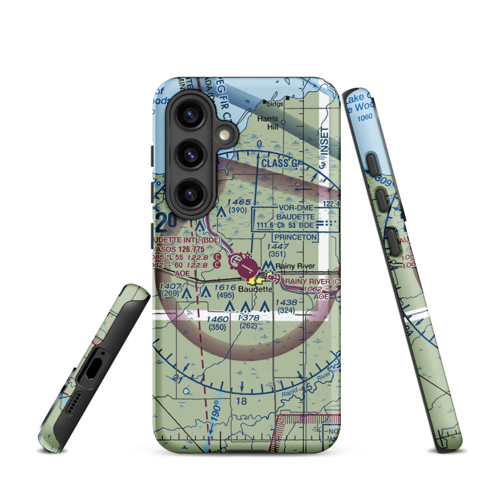 Baudette International Airport (BDE) VFR Sectional Samsung Phone Case Samsung Galaxy S24 model shown