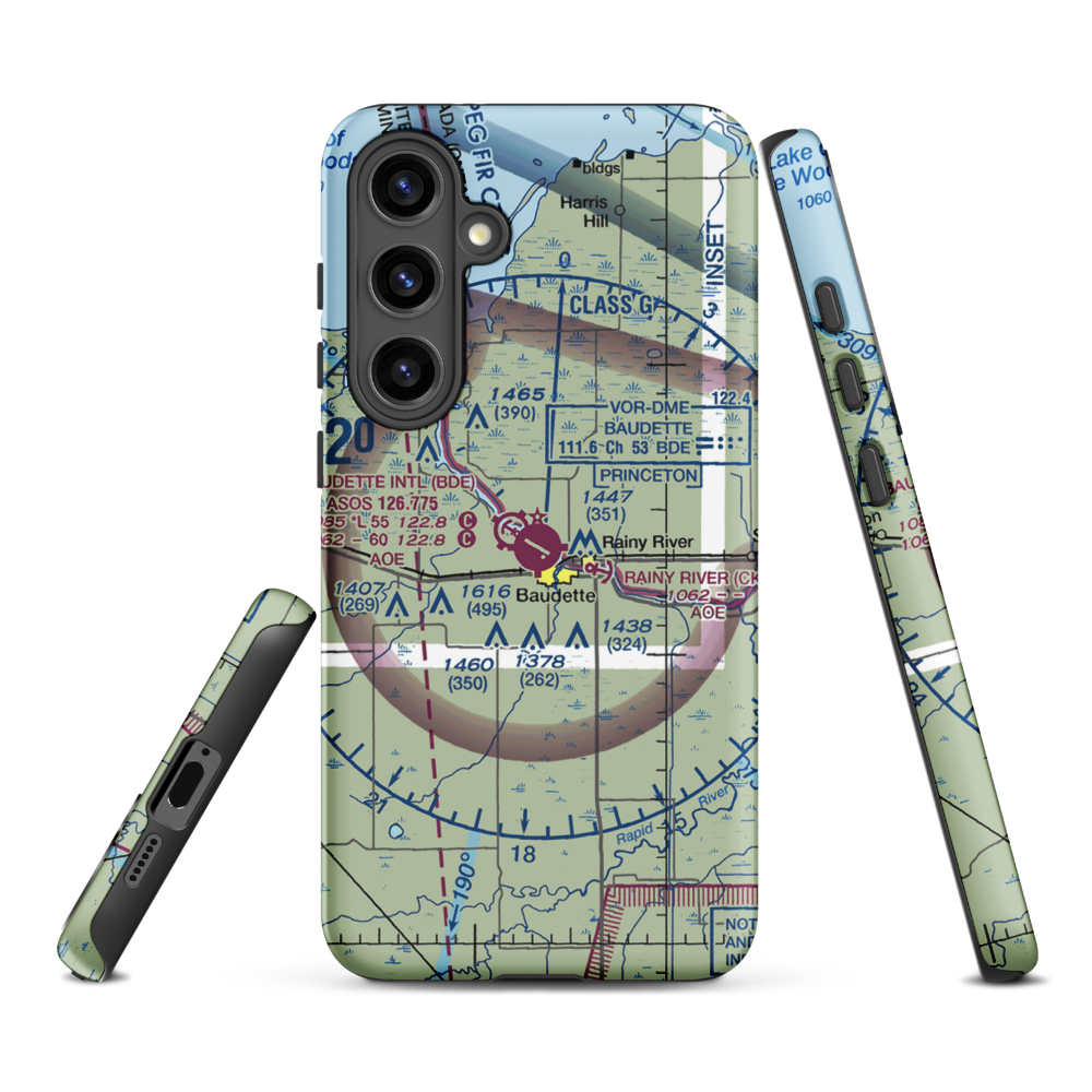 Baudette International Airport (BDE) VFR Sectional Samsung Phone Case Samsung Galaxy S24 Plus model shown
