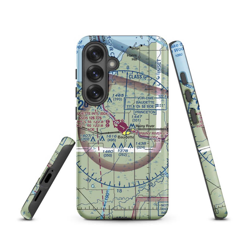 Baudette International Airport (BDE) VFR Sectional Samsung Phone Case Samsung Galaxy S25 model shown