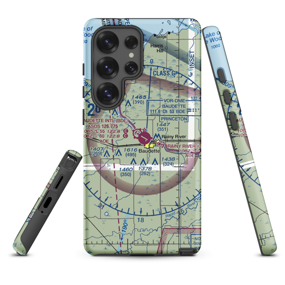 Baudette International Airport (BDE) VFR Sectional Samsung Phone Case Samsung Galaxy S25 Ultra model shown