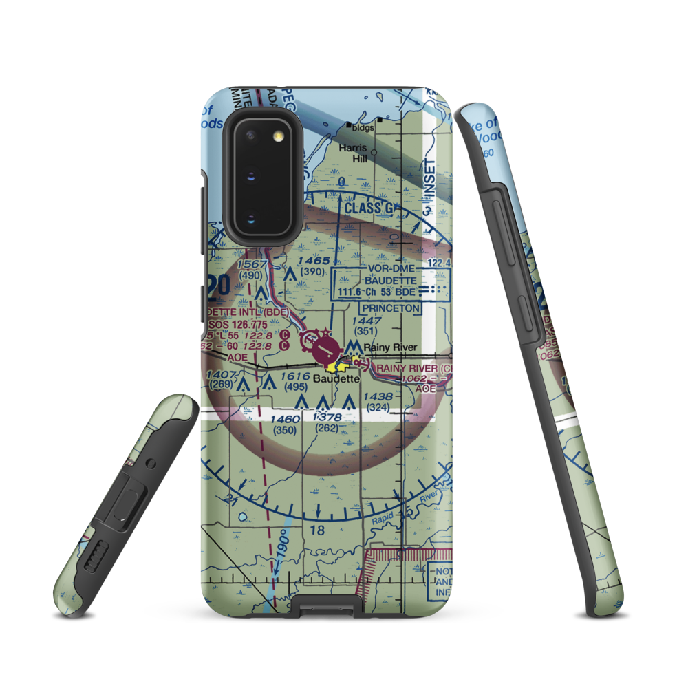 Baudette International Airport (BDE) VFR Sectional Samsung Phone Case Samsung Galaxy S20 model shown