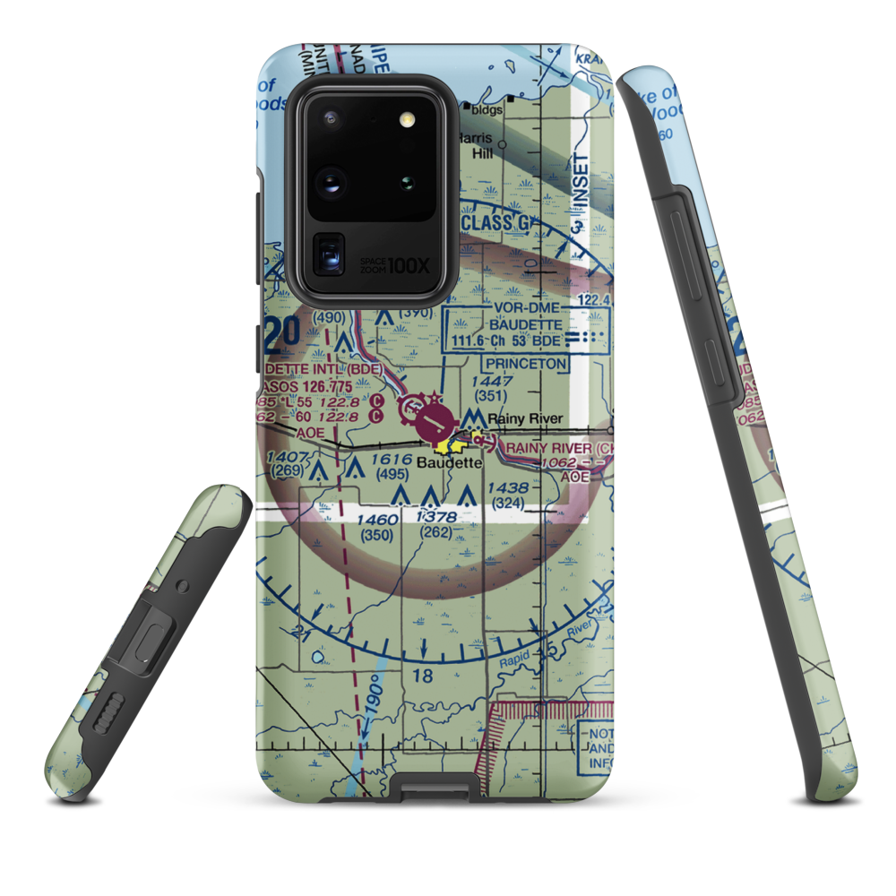Baudette International Airport (BDE) VFR Sectional Samsung Phone Case Samsung Galaxy S20 Ultra model shown