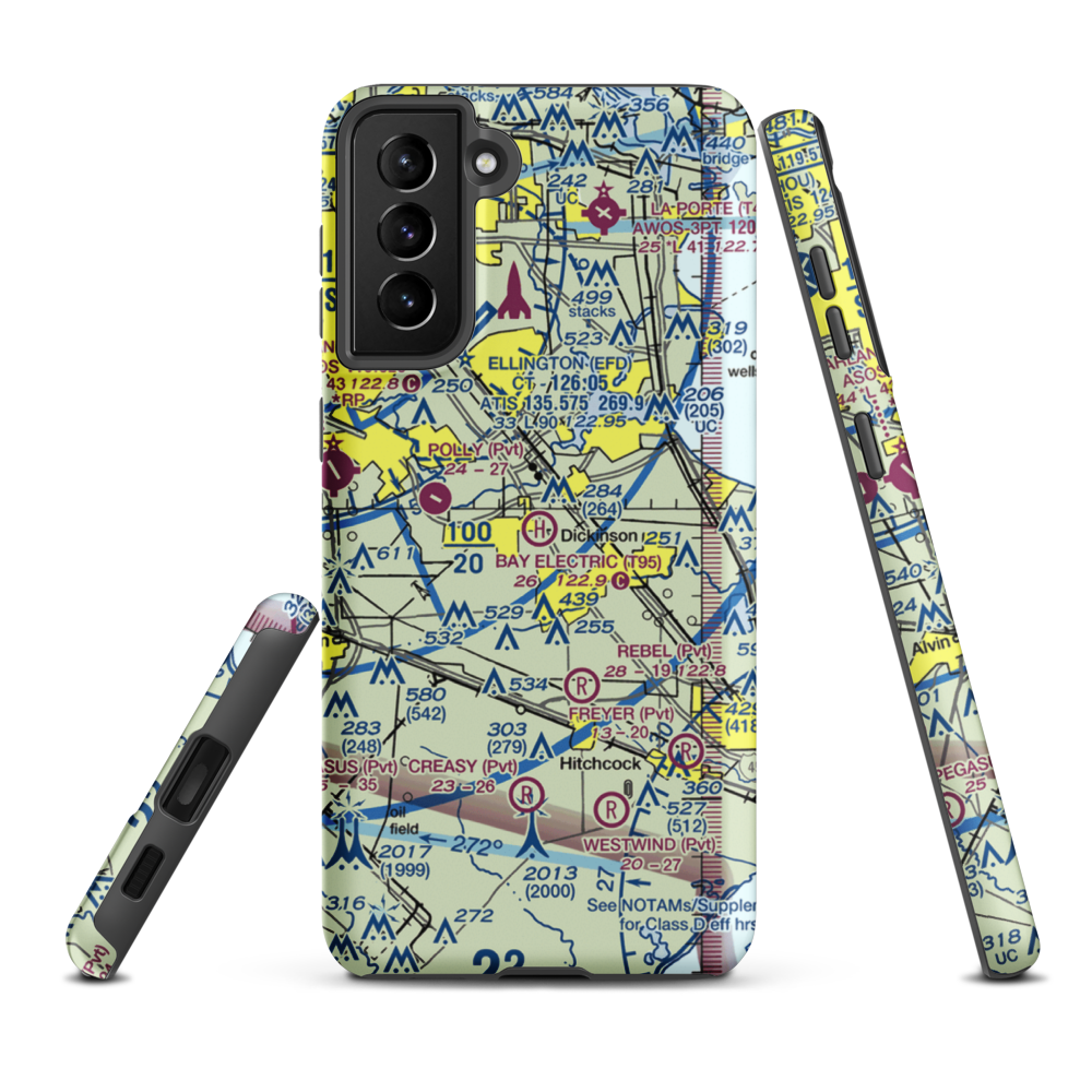 Bay Electric Supply Heliport (T95) VFR Sectional Samsung Phone Case Samsung Galaxy S21 FE model shown