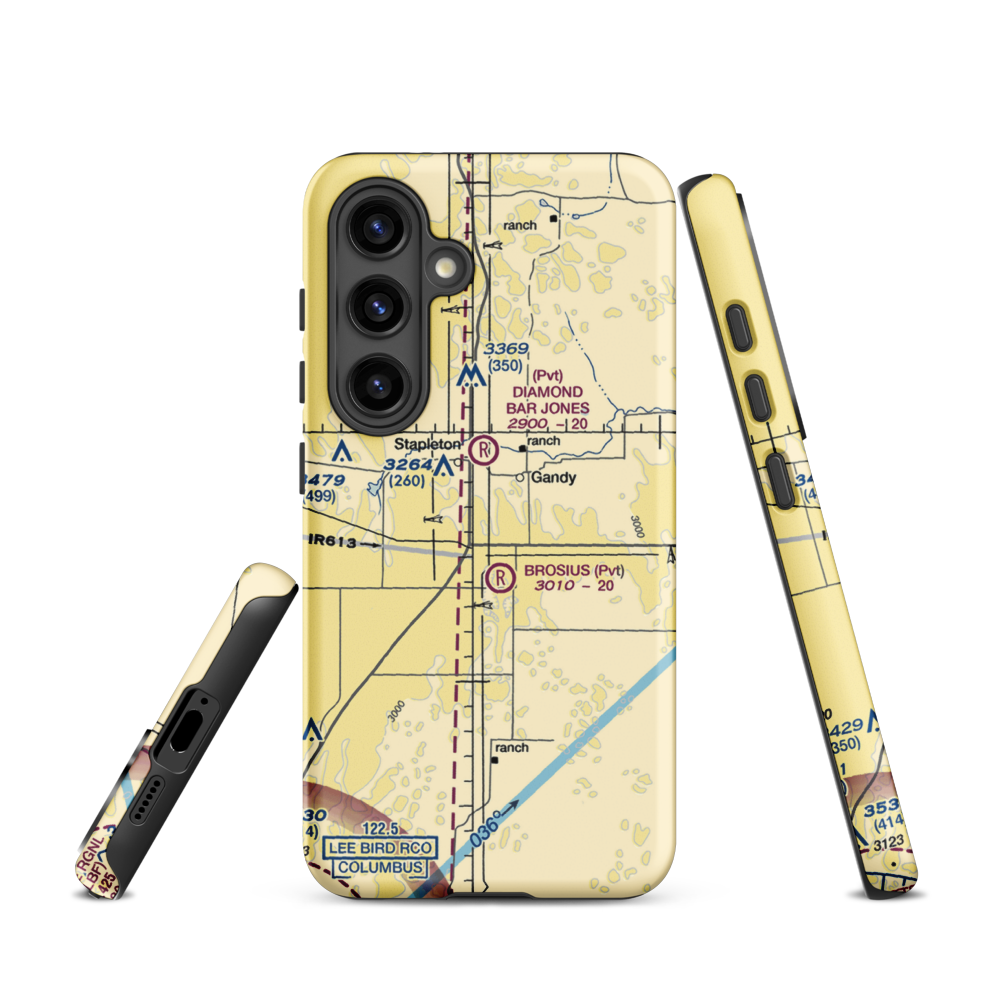 Bay Field (9NE7) VFR Sectional Samsung Phone Case Samsung Galaxy S24 model shown