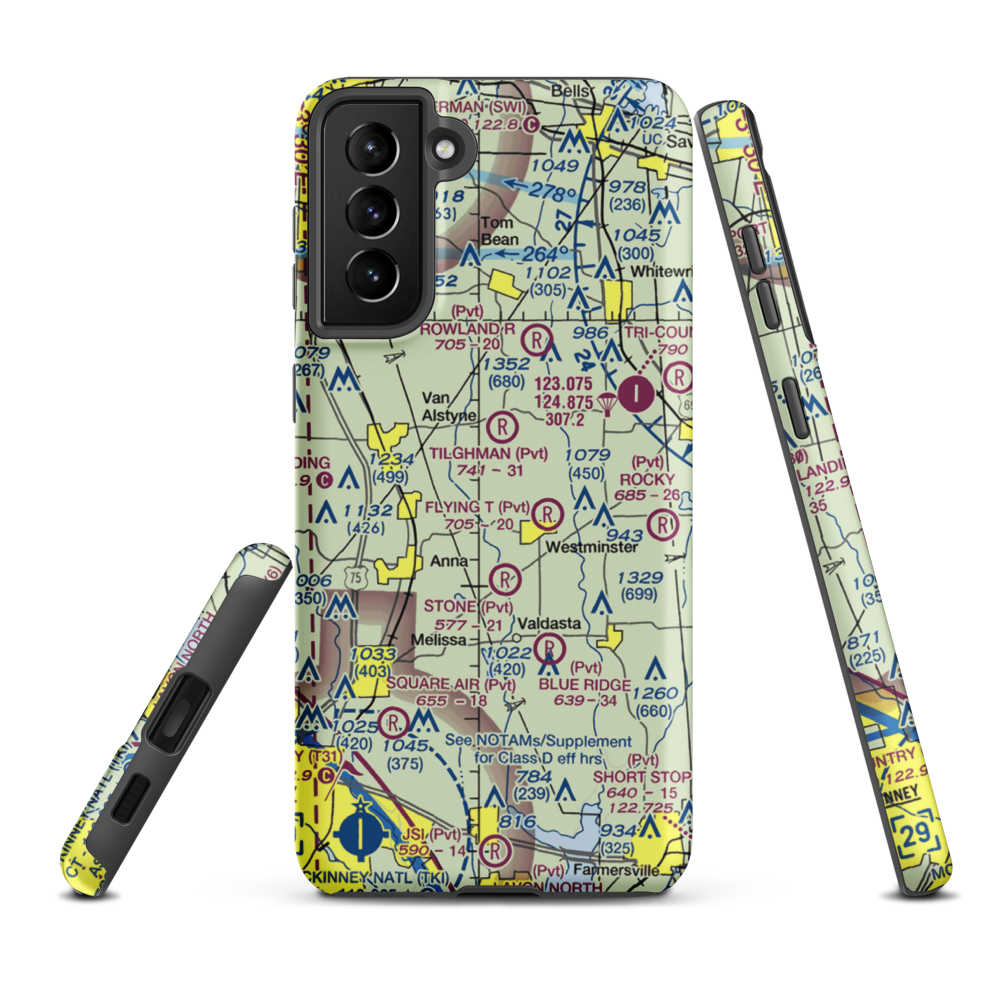 Baylie Airport (66XS) VFR Sectional Samsung Phone Case Samsung Galaxy S21 FE model shown
