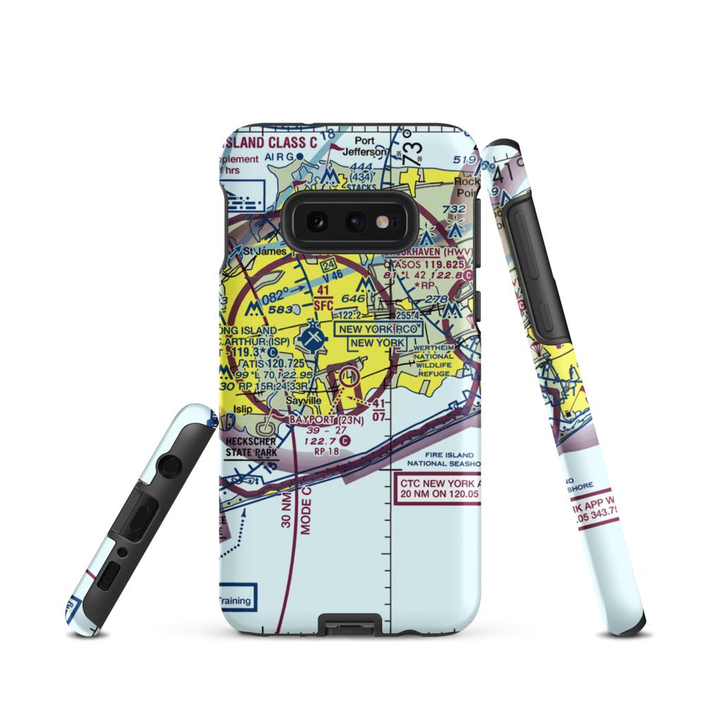 Bayport Aerodrome (23N) VFR Sectional Samsung Phone Case Samsung Galaxy S10e model shown
