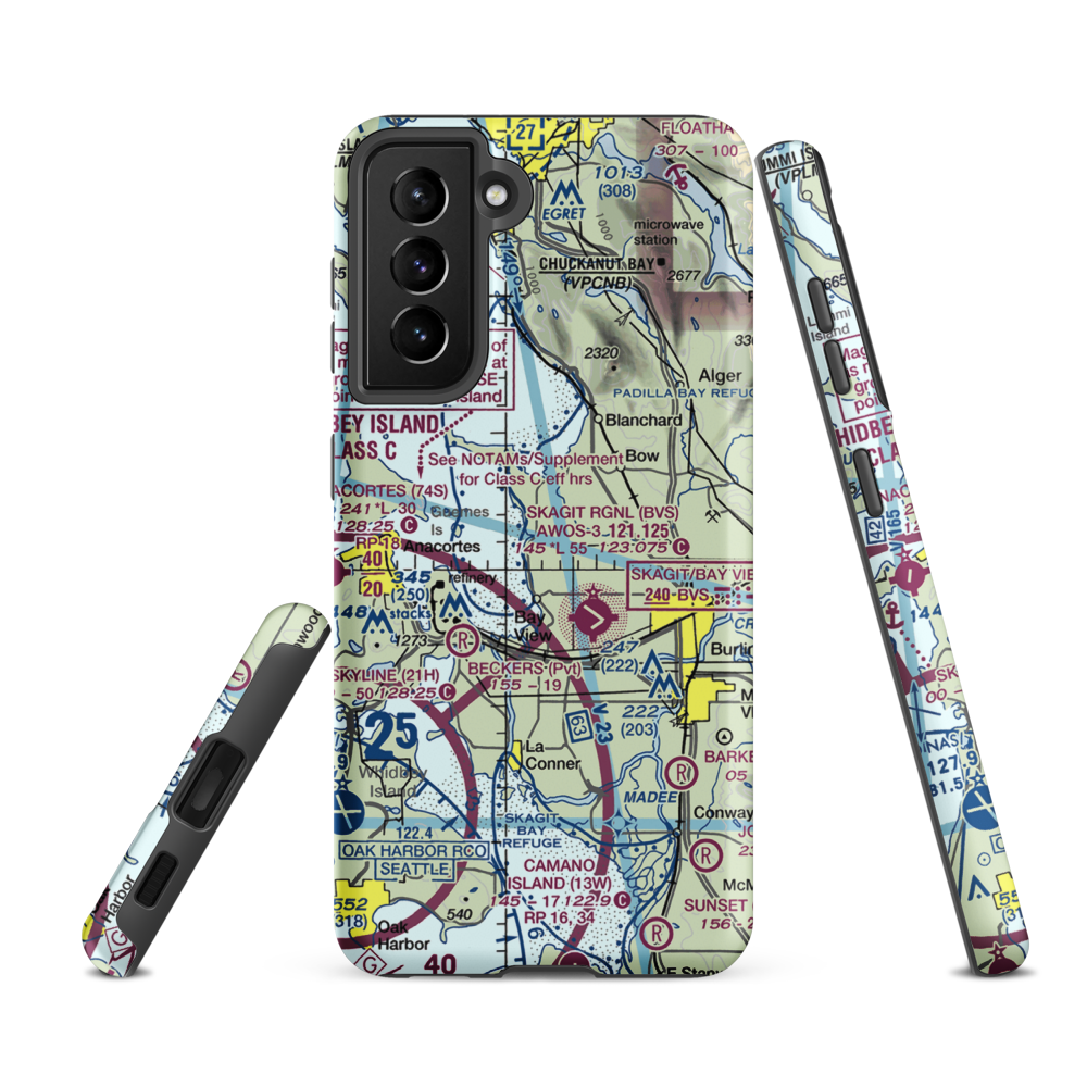 Bayview Farms Airport (WN51) VFR Sectional Samsung Phone Case Samsung Galaxy S21 FE model shown