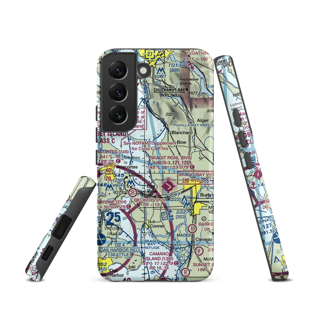 Bayview Farms Airport (WN51) VFR Sectional Samsung Phone Case Samsung Galaxy S22 model shown