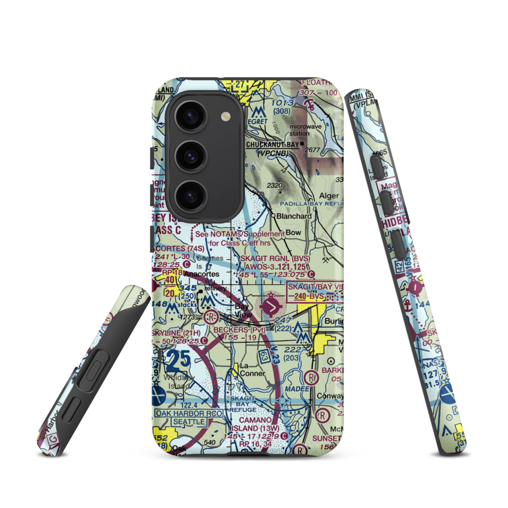 Bayview Farms Airport (WN51) VFR Sectional Samsung Phone Case Samsung Galaxy S23 model shown