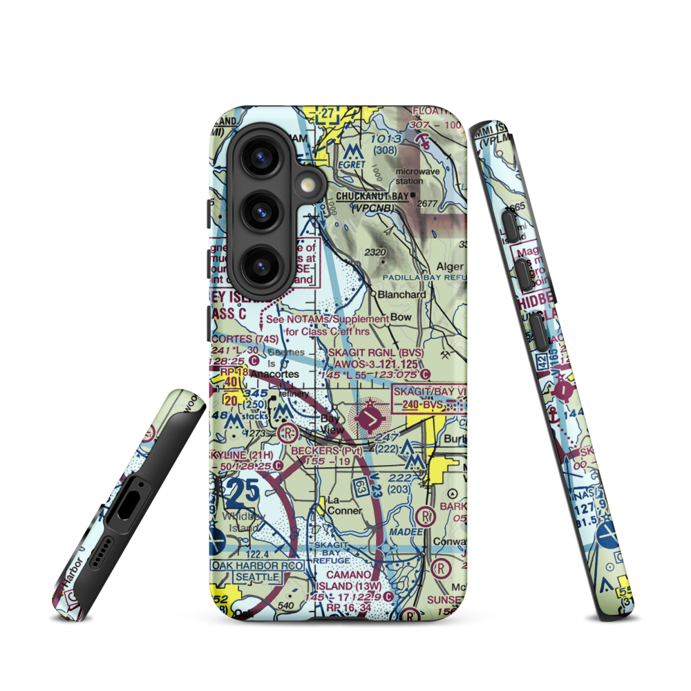 Bayview Farms Airport (WN51) VFR Sectional Samsung Phone Case Samsung Galaxy S24 model shown