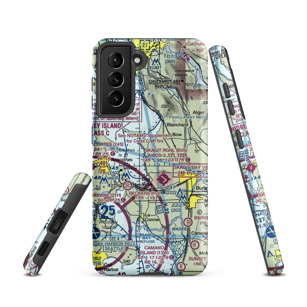 Bayview Farms Airport (WN51) VFR Sectional Samsung Phone Case Samsung Galaxy S21 model shown