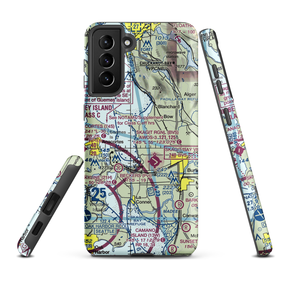 Bayview Farms Airport (WN51) VFR Sectional Samsung Phone Case Samsung Galaxy S21 FE model shown