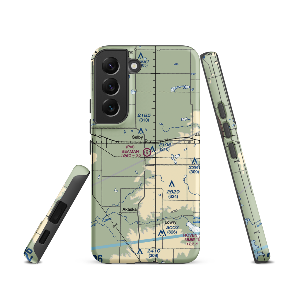 Beaman Airport (9SD7) VFR Sectional Samsung Phone Case Samsung Galaxy S22 model shown