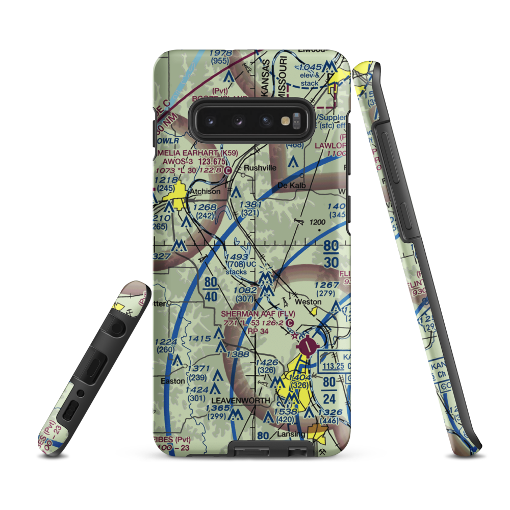Bean Lake Airport (8MO7) VFR Sectional Samsung Phone Case Samsung Galaxy S10 Plus model shown