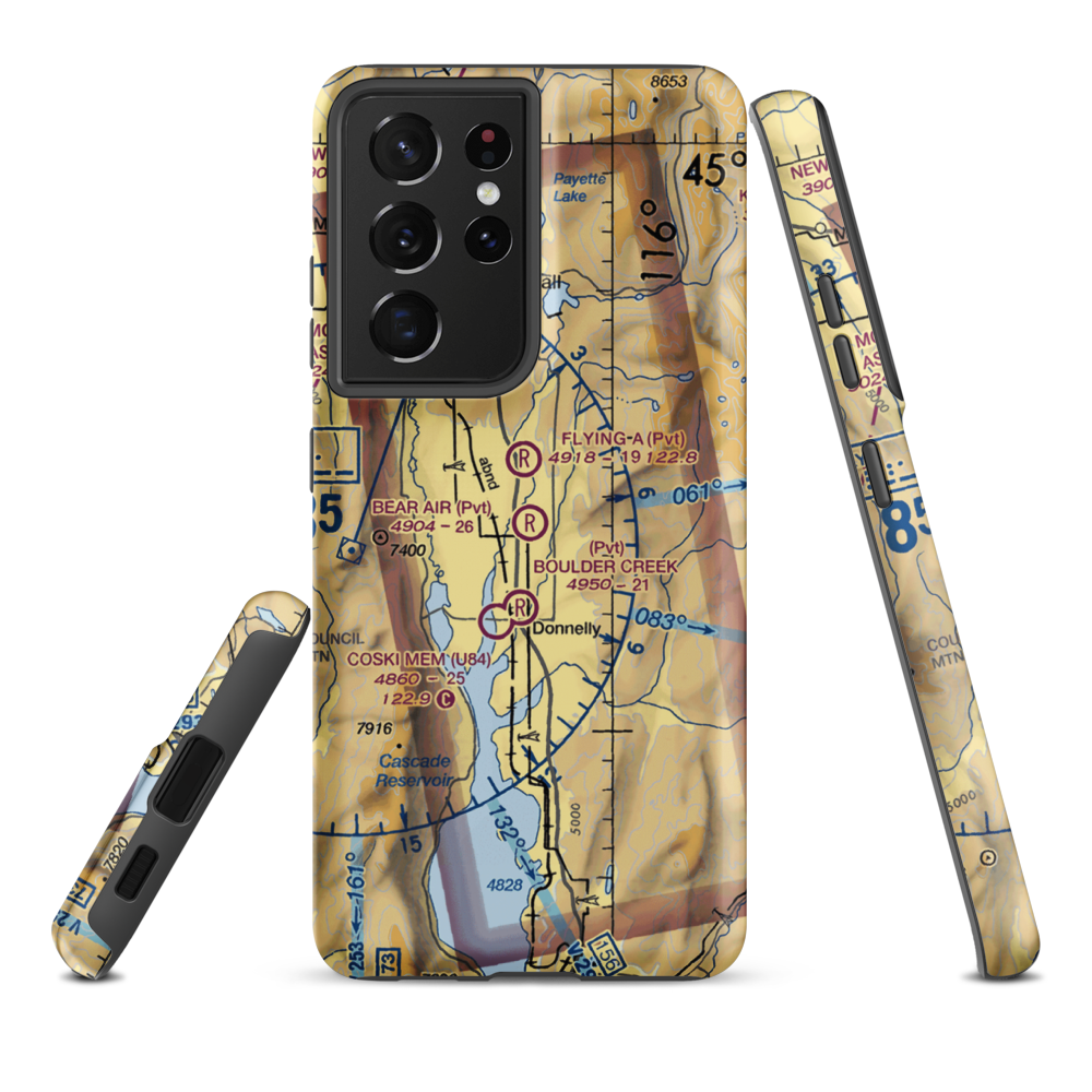 Bear Air Airport (ID96) VFR Sectional Samsung Phone Case Samsung Galaxy S21 Plus model shown