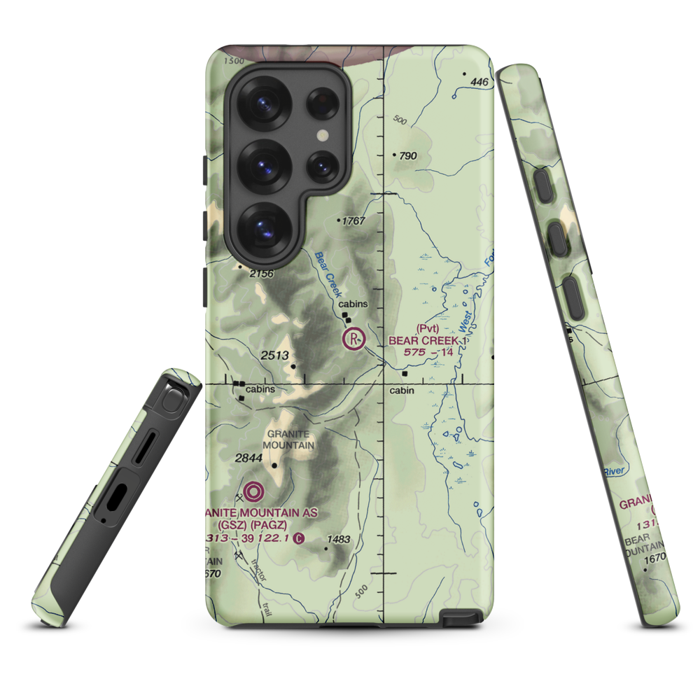 Bear Creek 1 Airport (AK02) VFR Sectional Samsung Phone Case Samsung Galaxy S25 Ultra model shown