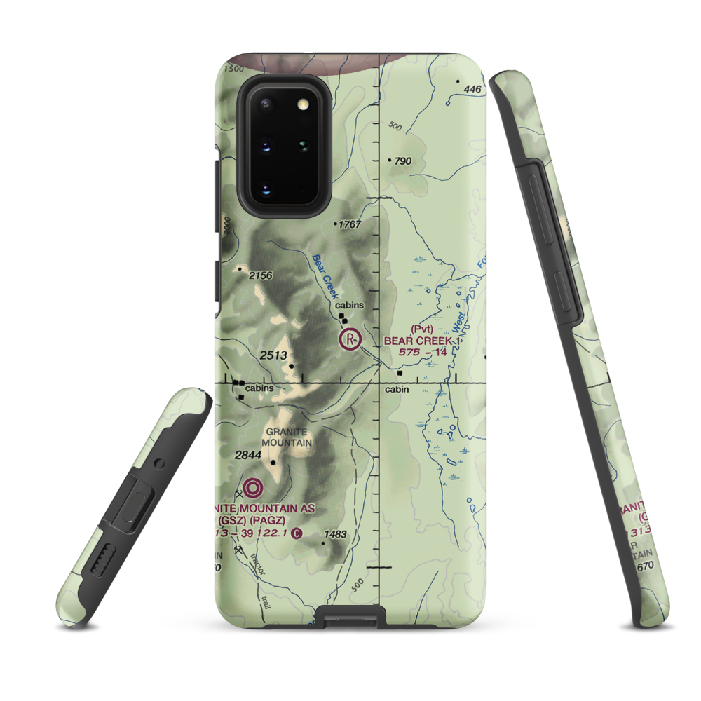 Bear Creek 1 Airport (AK02) VFR Sectional Samsung Phone Case Samsung Galaxy S20 Plus model shown