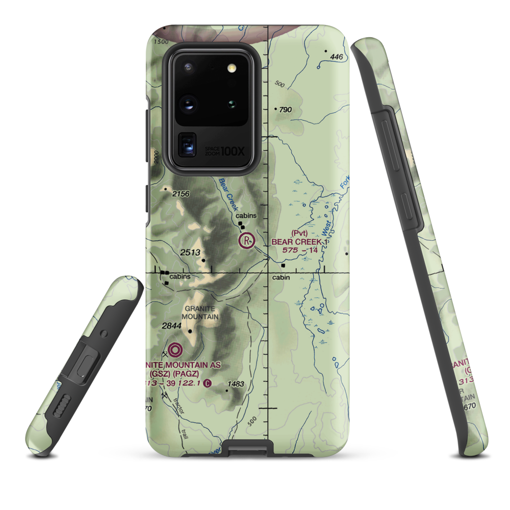 Bear Creek 1 Airport (AK02) VFR Sectional Samsung Phone Case Samsung Galaxy S20 Ultra model shown