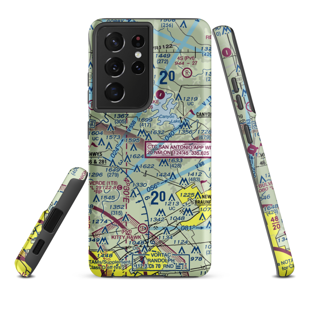 Bear Creek Ranch Airport (5TS8) VFR Sectional Samsung Phone Case Samsung Galaxy S21 Ultra model shown