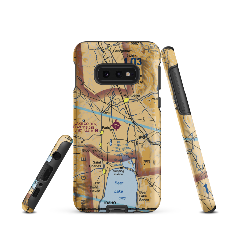 Bear Lake County Airport (1U7) VFR Sectional Samsung Phone Case Samsung Galaxy S10e model shown
