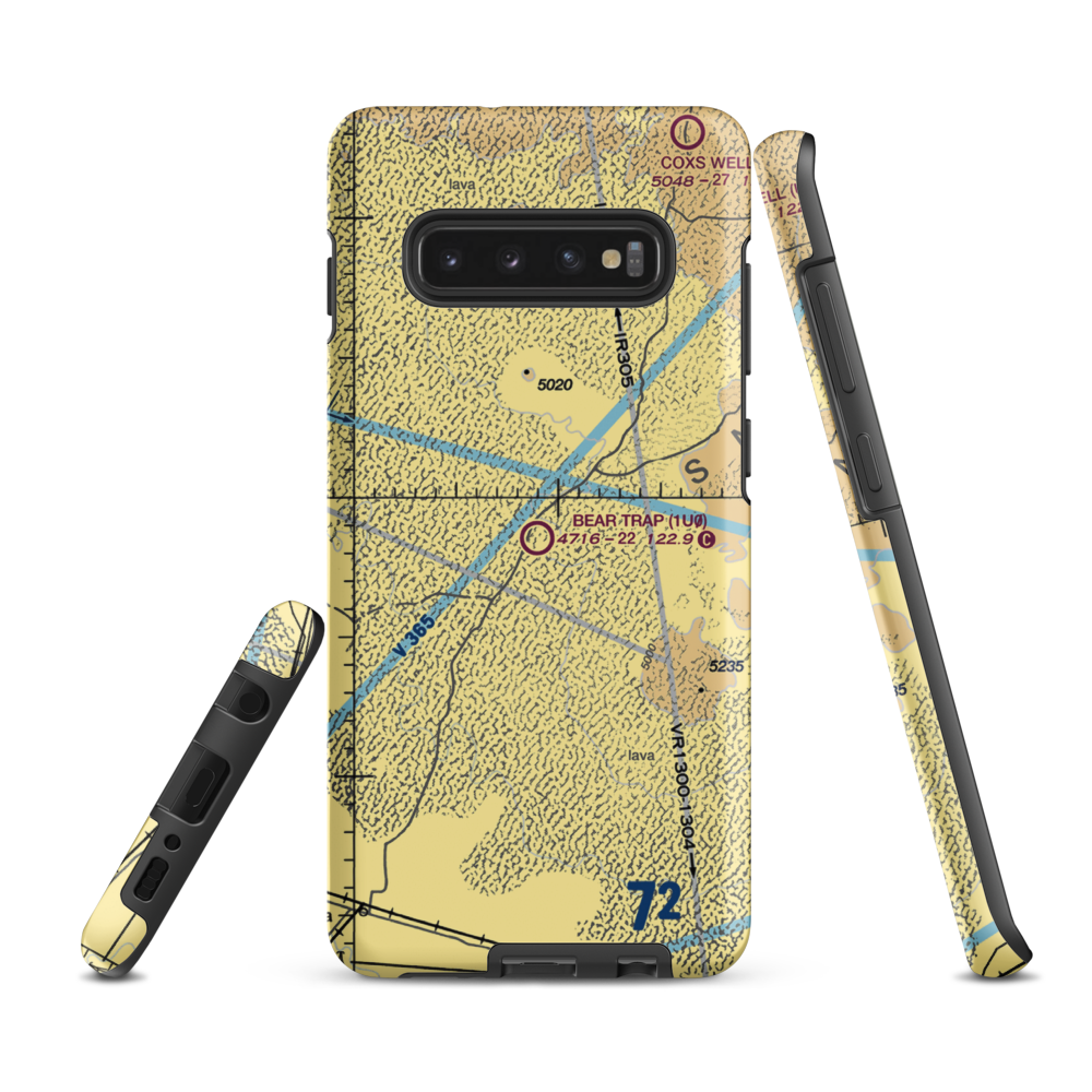 Bear Trap Airport (1U0) VFR Sectional Samsung Phone Case Samsung Galaxy S10 Plus model shown