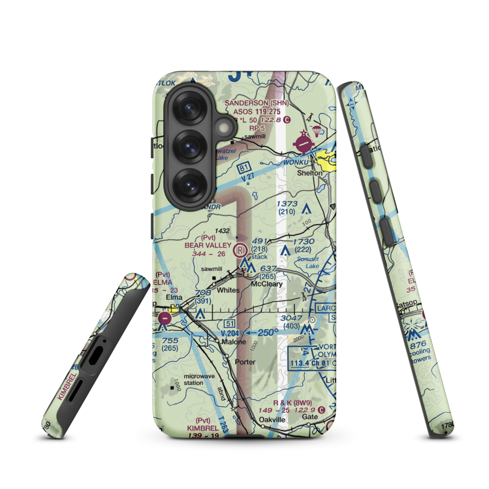 Bear Valley Skyranch Airport (WN47) VFR Sectional Samsung Phone Case Samsung Galaxy S25 model shown