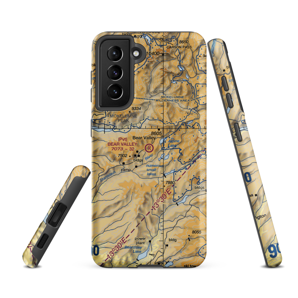 Bear Valley STOLport (73CA) VFR Sectional Samsung Phone Case Samsung Galaxy S21 FE model shown