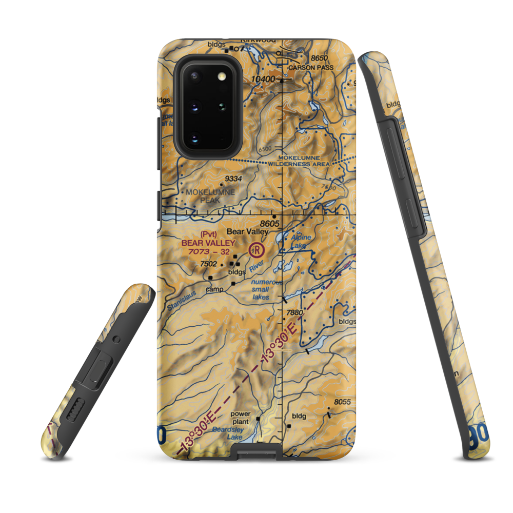 Bear Valley STOLport (73CA) VFR Sectional Samsung Phone Case Samsung Galaxy S20 Plus model shown