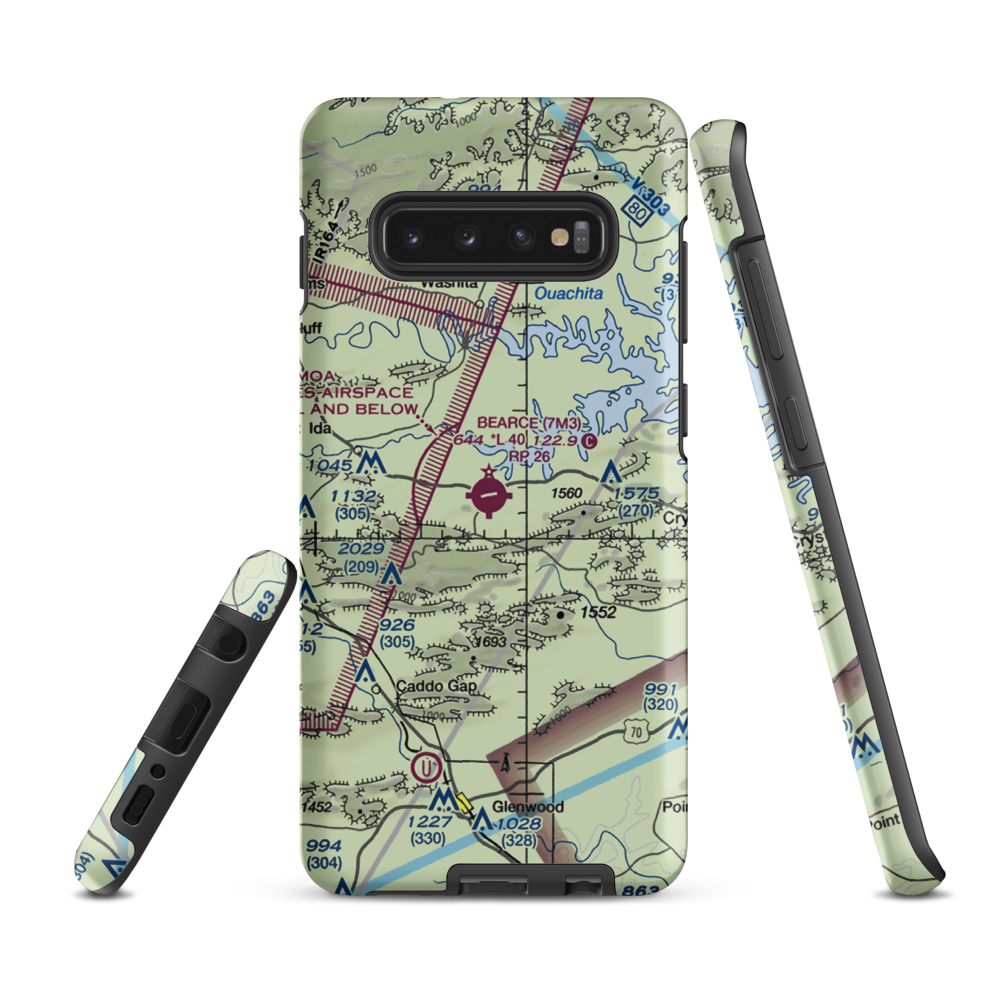 Bearce Airport (7M3) VFR Sectional Samsung Phone Case Samsung Galaxy S10 Plus model shown