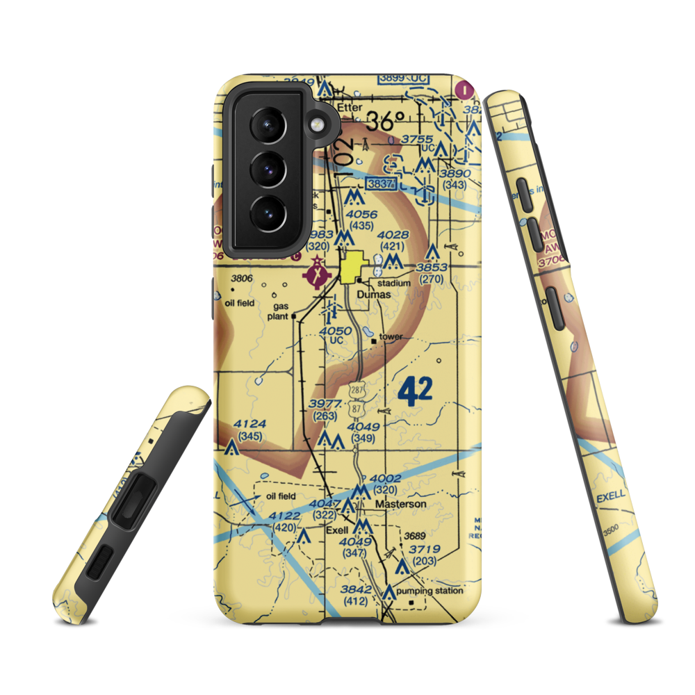 Beauchamp Airstrip (US-0160) VFR Sectional Samsung Phone Case Samsung Galaxy S21 FE model shown