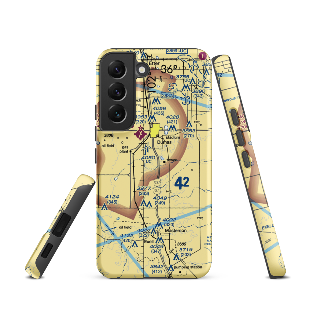 Beauchamp Airstrip (US-0160) VFR Sectional Samsung Phone Case Samsung Galaxy S22 model shown