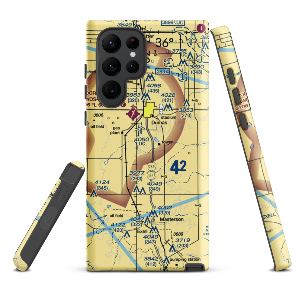 Beauchamp Airstrip (US-0160) VFR Sectional Samsung Phone Case Samsung Galaxy S22 Ultra model shown